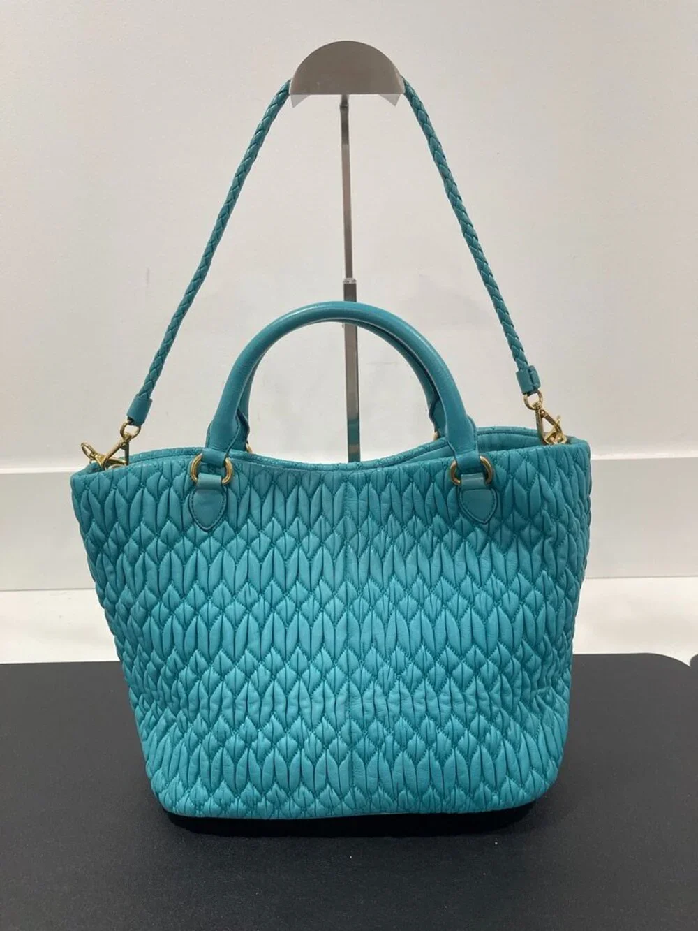 Miu Miu Matelasse Bijoux Leather 2-Way Hand/Shoulder Bag (JB1450)